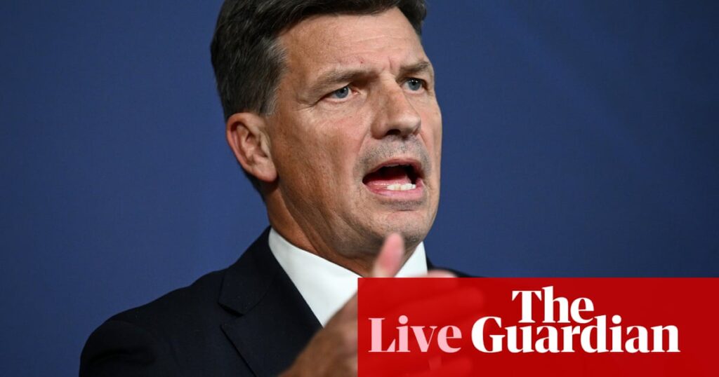 Australia news live: Angus Taylor says gender quotas ‘subvert democratic processes’; white supremacist organisation listed as terror group | Australia news