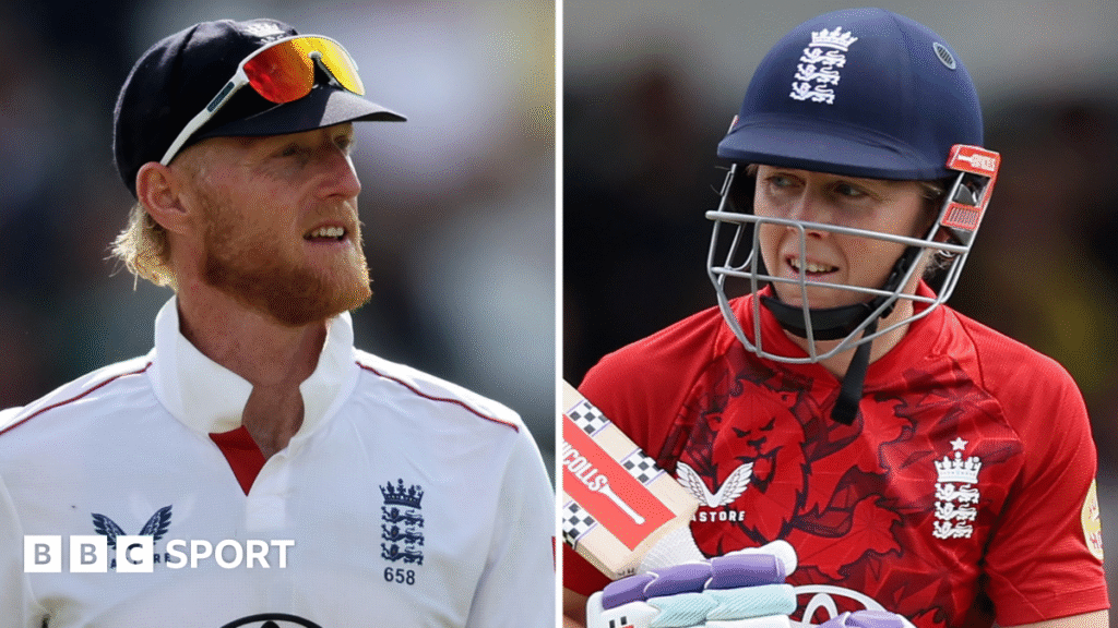 England men's Test captain Ben Stokes and England women's batter Heather Knight