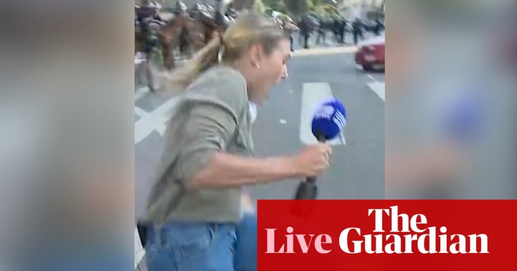 News live: Australian journalist reportedly shot with rubber bullet while covering LA protests; rescuers search for snowed-in drivers | Australia news