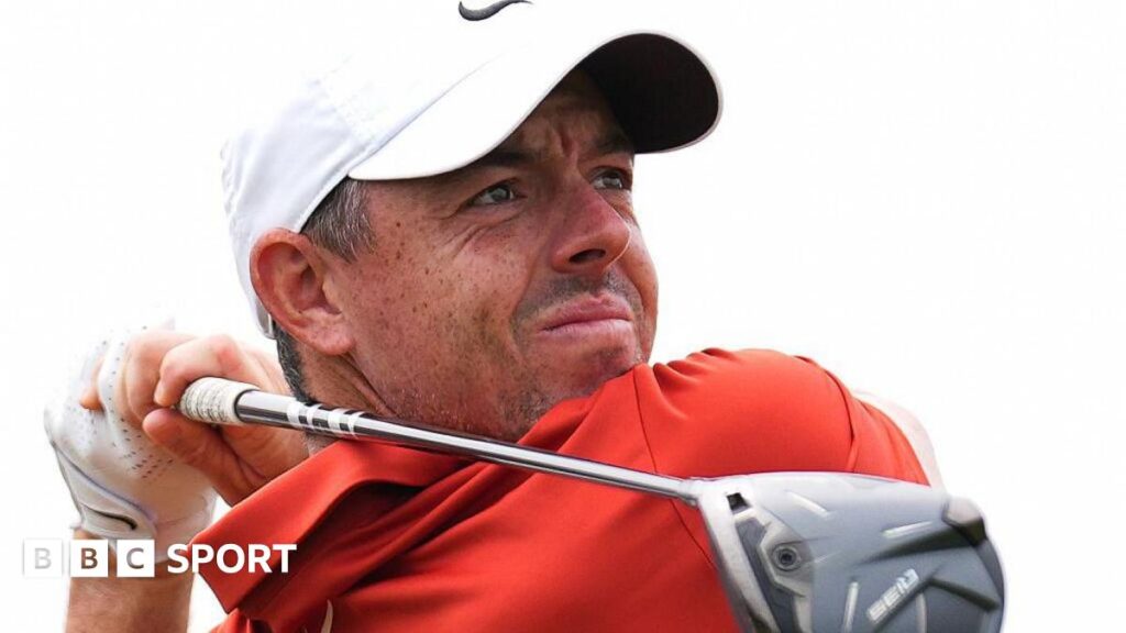 Rory McIlroy hits a tee shot