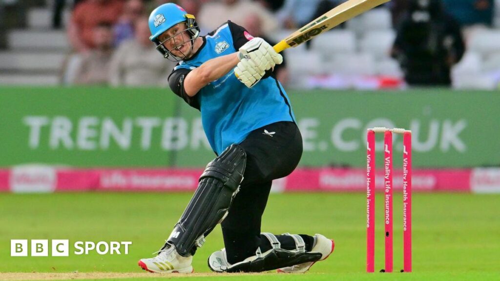 Worcestershire's Adam Hose on his way to 95 against Notts Outlaws in the T20 Blast at Trent Bridge