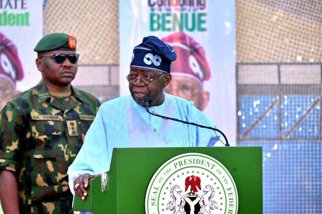 President Bola Tinubu addresses Benue leaders on the State Crises at the Town Hall meeting in Markurdi on Wednesday 18/06/2025. Photo credit: State House