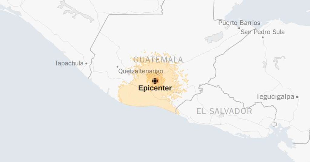 Map: 5.6-Magnitude Earthquake Strikes Guatemala