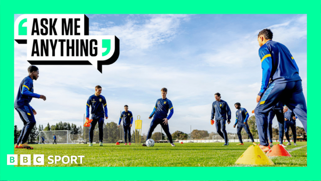 Southampton players conduct a running drill on their return to pre-season training in 2025