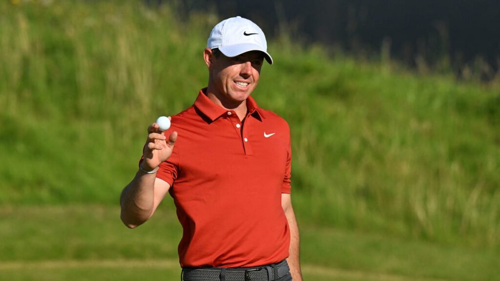 Rory McIlroy randomly unearthed a hidden golf ball on a 2025 Open swing