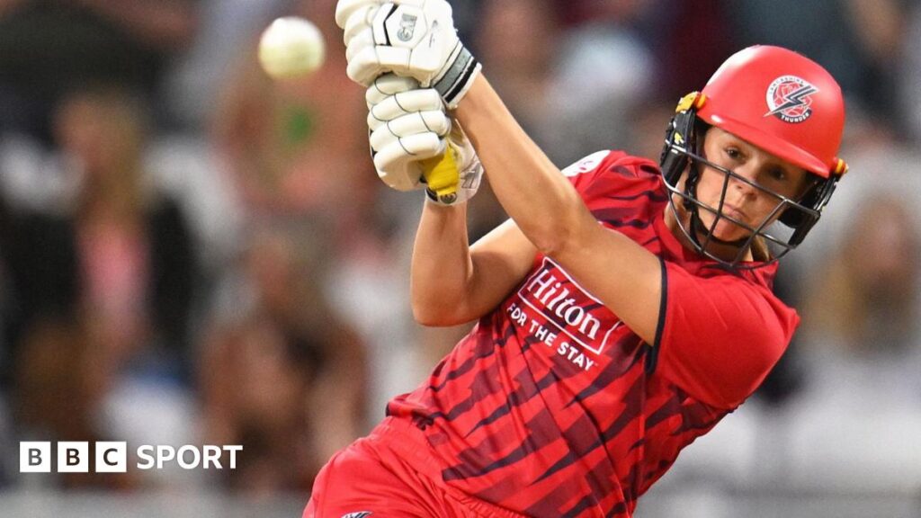 Eve Jones batting for Lancashire