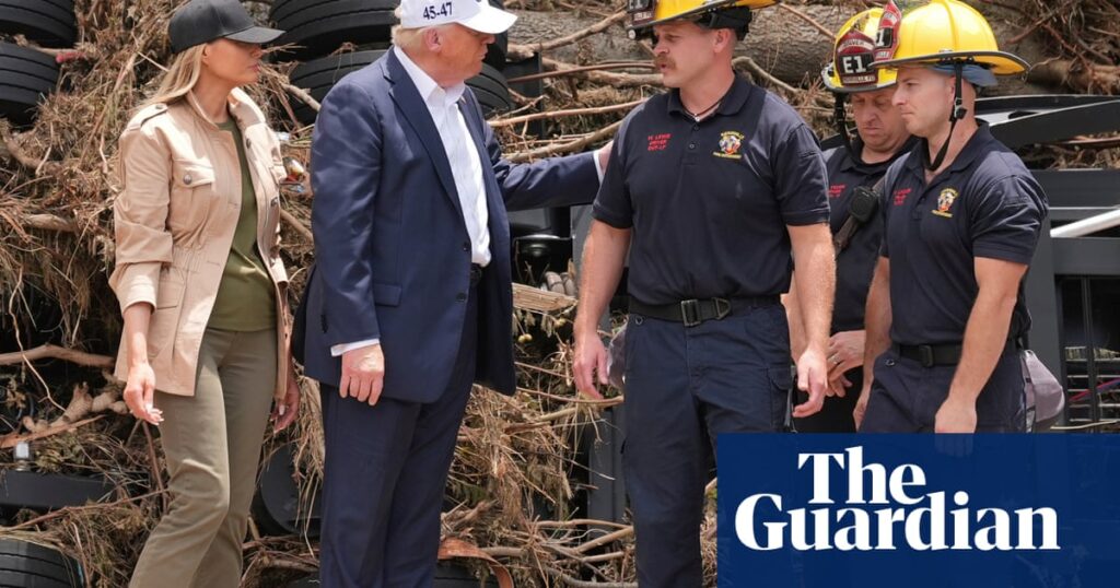 Trump tours Texas flood damage as disaster tests vow to shutter Fema | Texas floods 2025