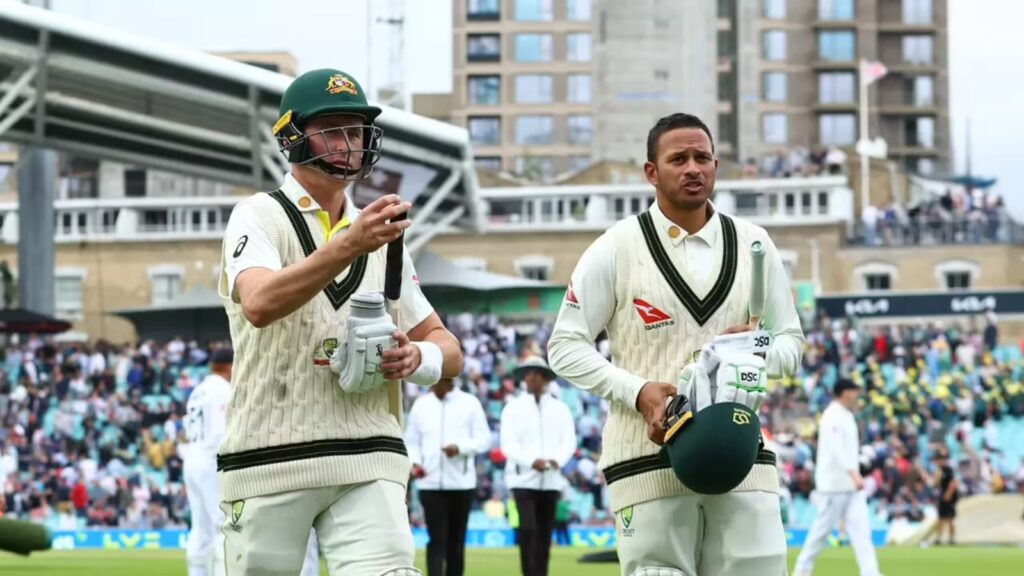 Australia's Marnus Labuschagne and Usman Khawaja in action. (REUTERS)