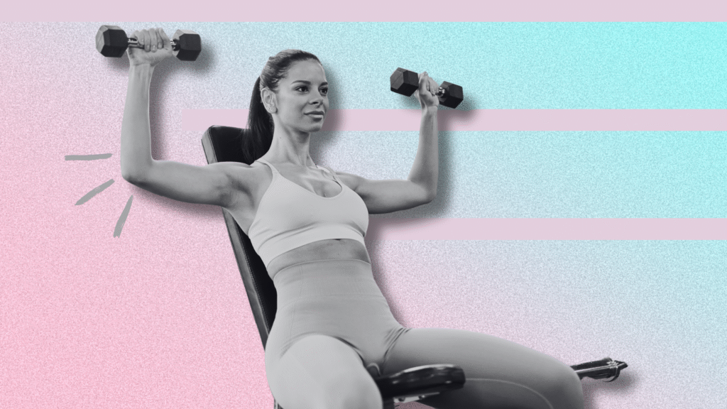 chest exercises on cotton candy background