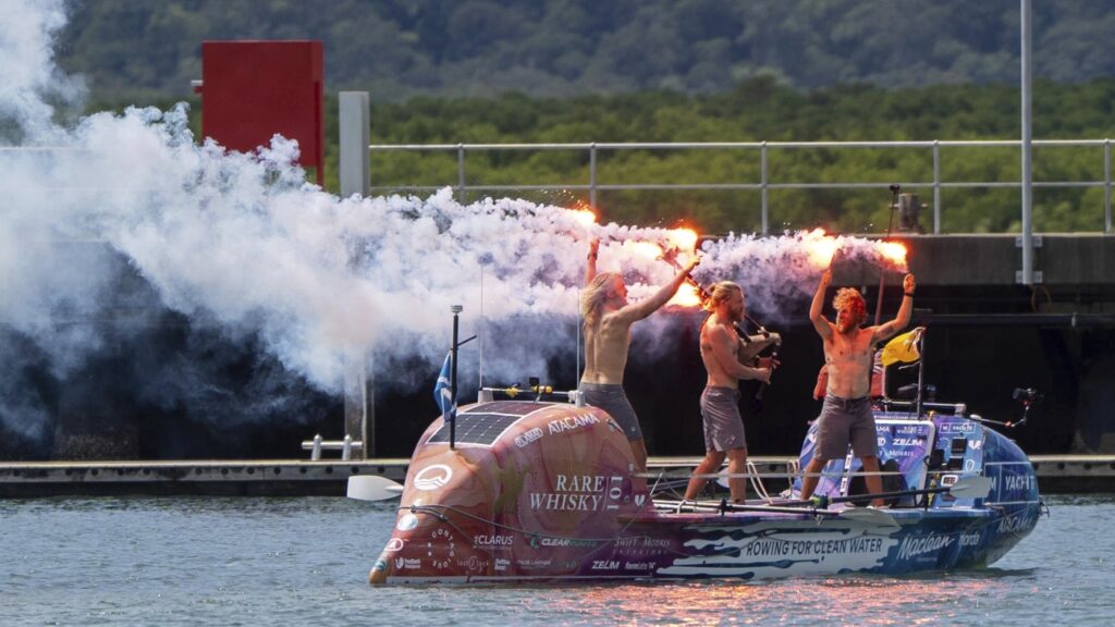 3 Scottish brothers set rowing record for fastest Pacific crossing : NPR