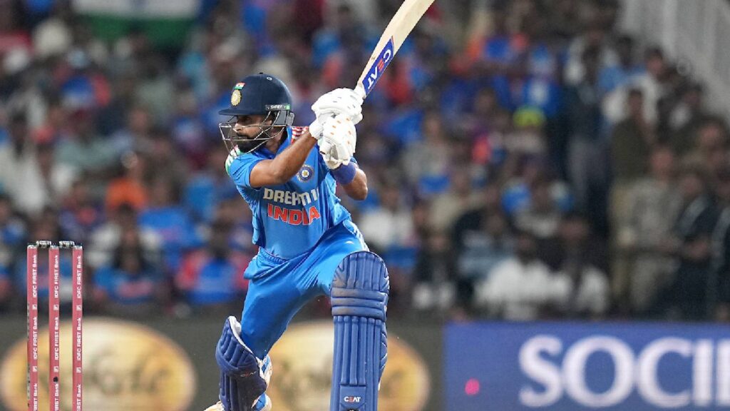 Shreyas Iyer bats during the ODI series against England. (PTI)