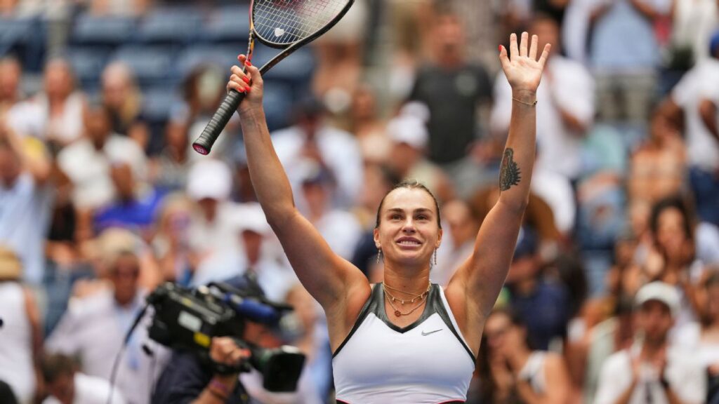 Defending champ Aryna Sabalenka wins 1st-round US Open match