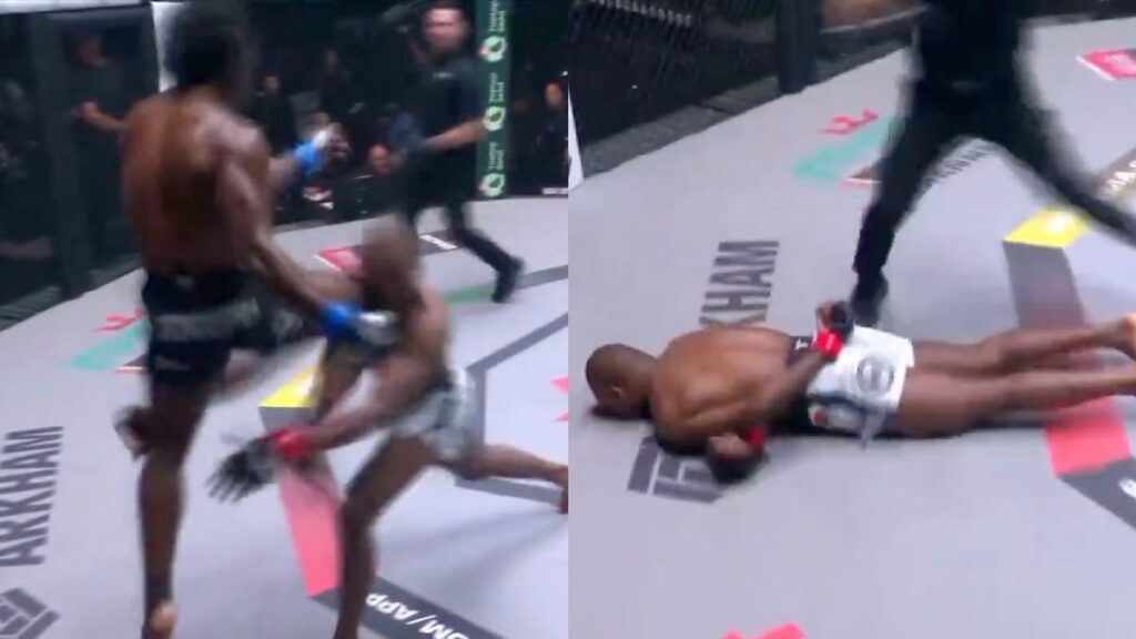 Dwight Joseph faceplants foe with flying knee KO