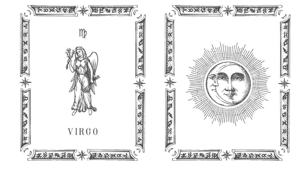 Virgo sign and constellation in illustration form