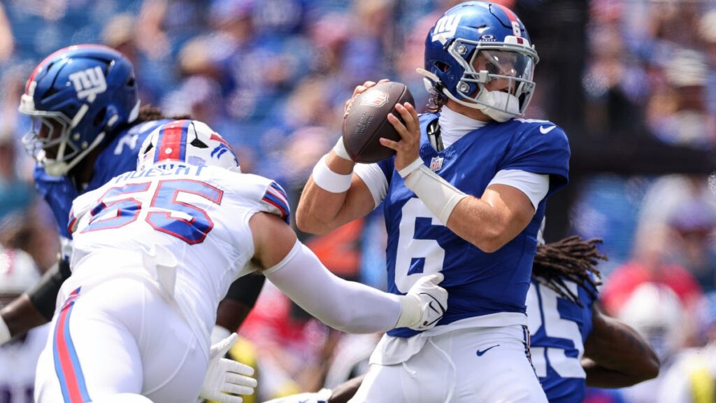Giants' Jaxson Dart feels his NFL debut was 'mid'