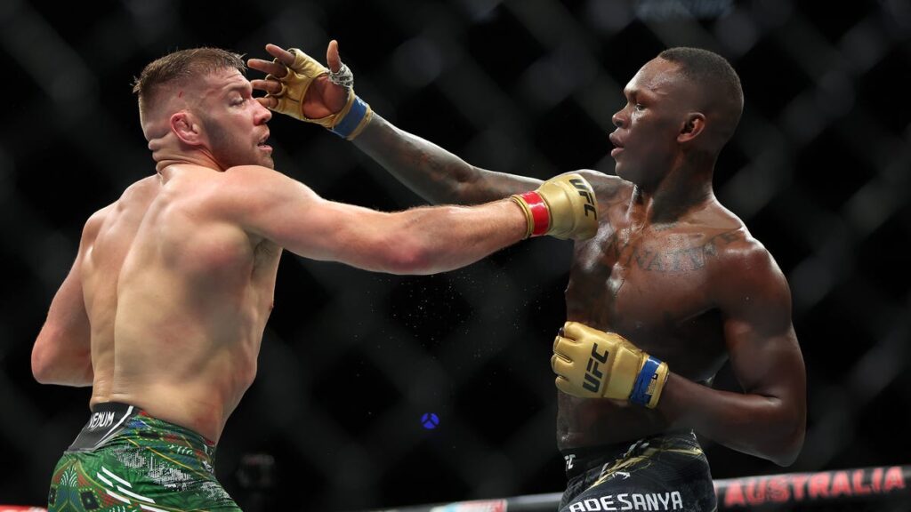 Israel Adesanya struggles with Du Plessis-Chimaev prediction