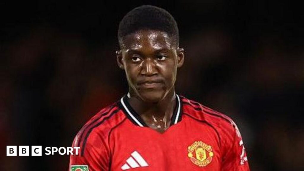 Manchester United midfielder Kobbie Mainoo