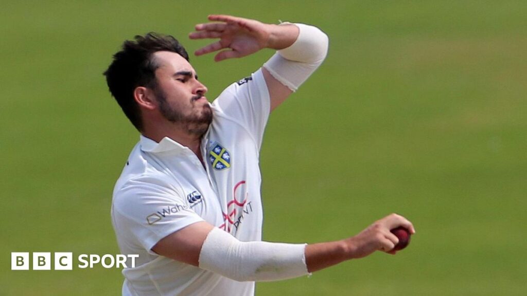 Mitchell Killeen bowling for Durham