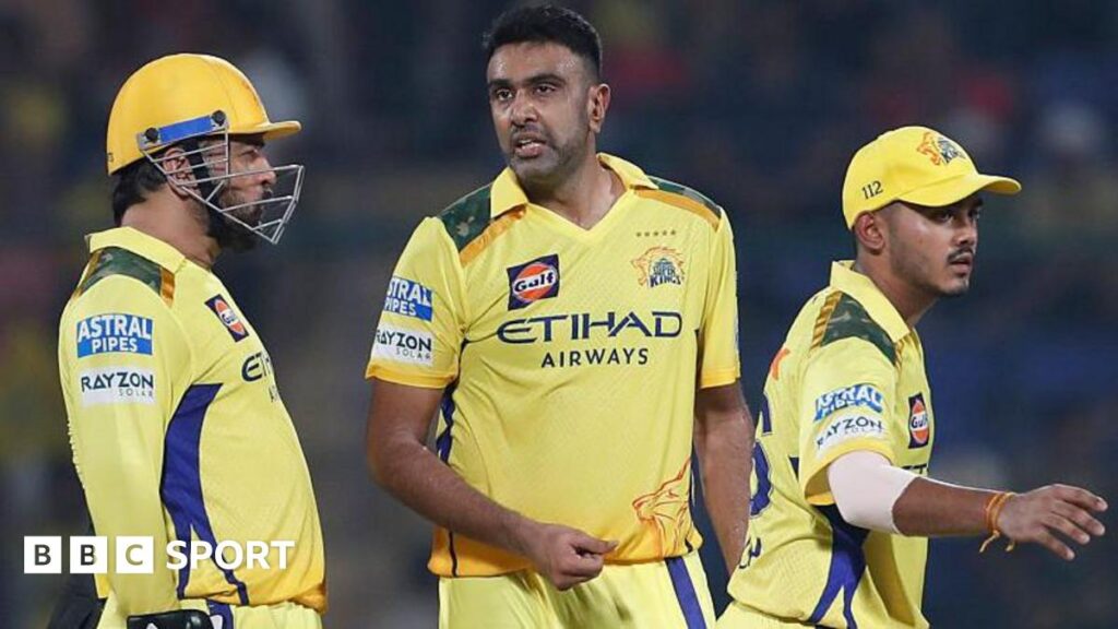 Ravichandran Ashwin playing for Chennai Super Kings
