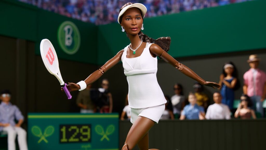 Venus Williams' Barbie highlights equal pay in Wimbledon 2007 outfit