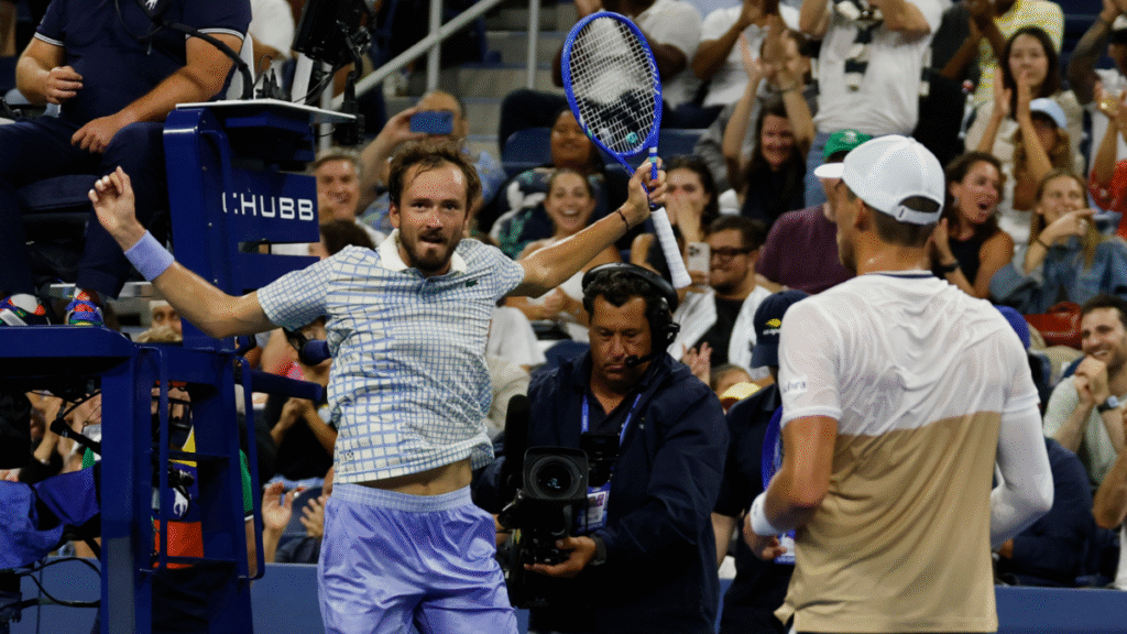 Wild night at US Open: Bonzi outlasts Medvedev after photographer steps on court during potential match point