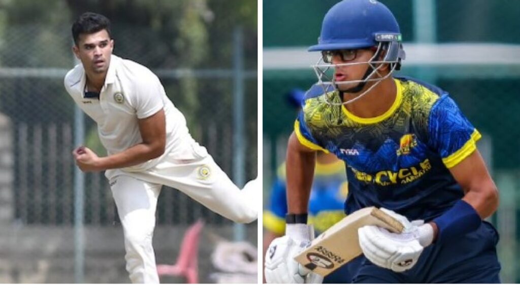 Sons of legendary India cricketers Sachin Tendulkar and Rahul Dravid, Arjun (L) and Samit (R) faced off in a local tournament in Bengaluru on Monday. (File)