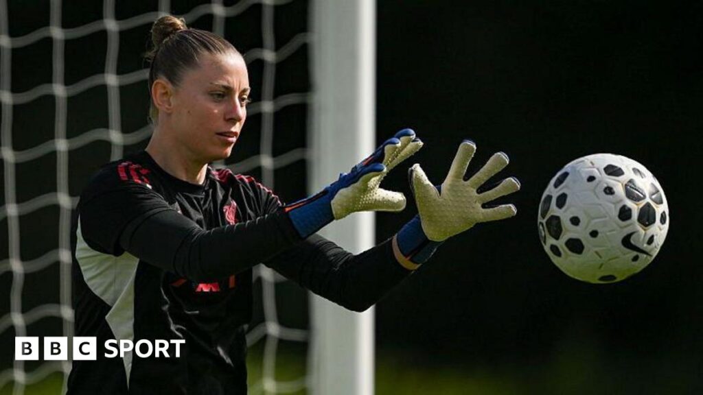 Liverpool goalkeeper Rafaela Borggrafe in training