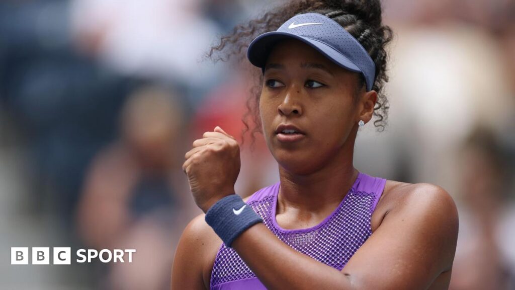 Naomi Osaka celebrates