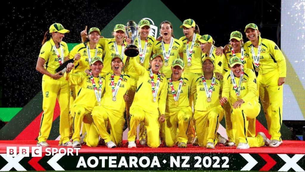 Australia celebrate winning the World Cup in 2022