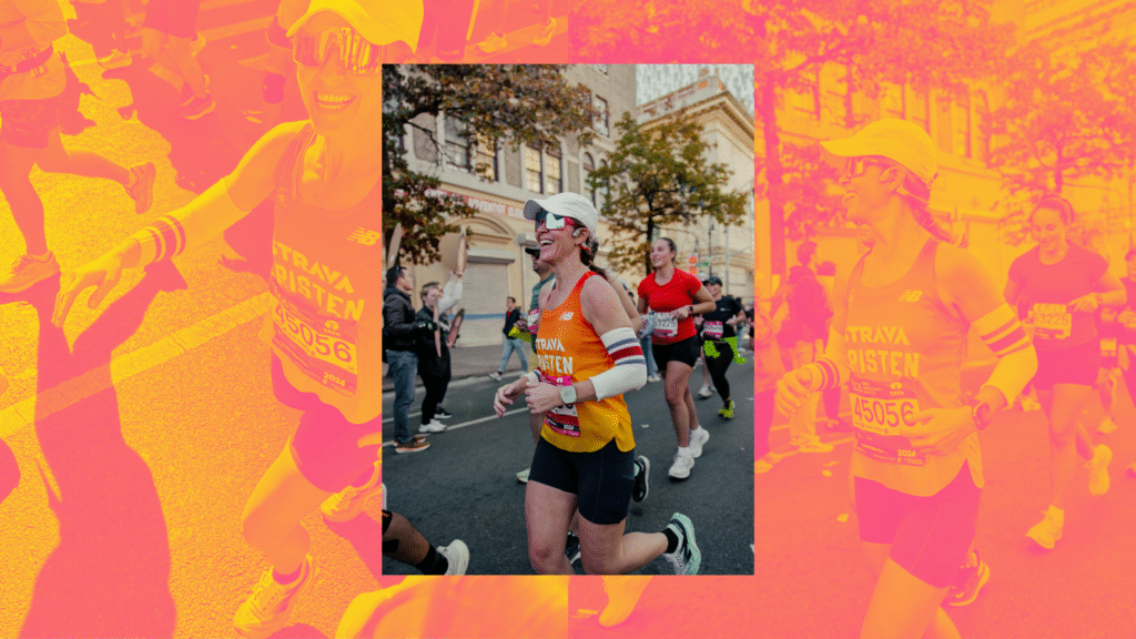 4 New York City Marathon Essentials Under $30 Kristen Geil running the 2024 NYC Marathon