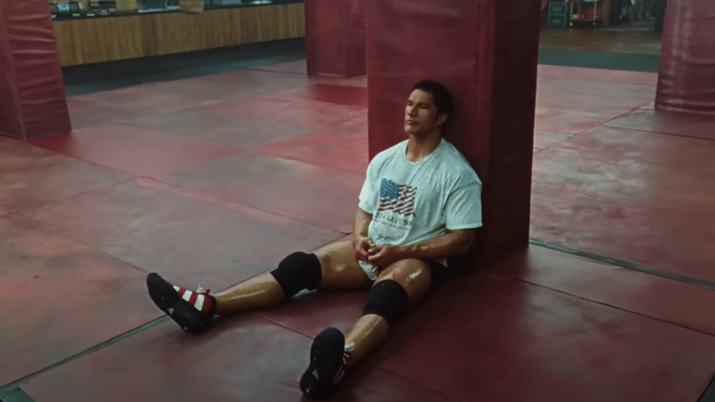 Dwayne Johnson starring as Mark Kerr in The Smashing Machine