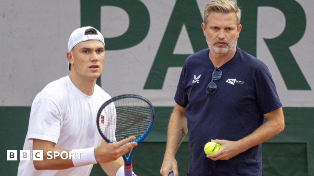 Jack Draper with James Trotman during the 2025 French Open