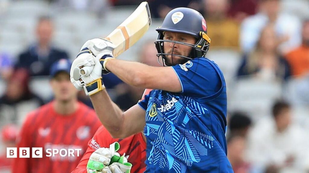 Ross Whiteley batting for Derbyshire in the T20 Blast