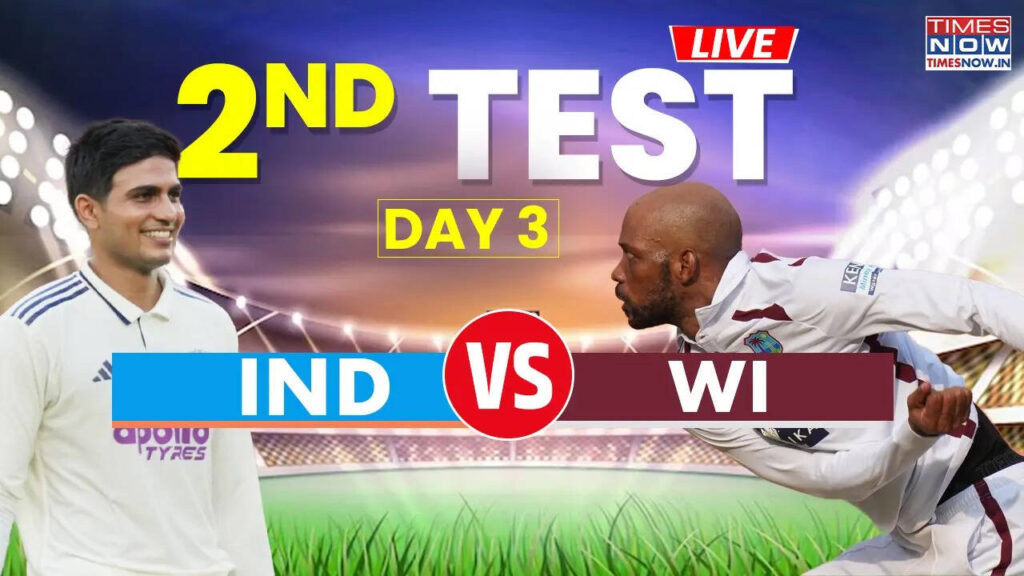WI 146/4 (44.5) vs IND | India vs West Indies Live Score 2nd Test Day 2 2025 Watch IND vs WI Live score | Bharat Banaam West Indies ke Aaj ke match ka Live Score Match Scorecard Ball By Ball Commentary Updates
