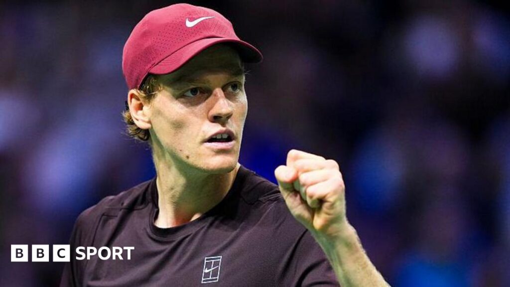 Paris Masters: Jannik Sinner beats Ben Shelton to reach semi-finals Jannik Sinner clenches his fist during his win over Ben Shelton at the Paris Masters in 2024