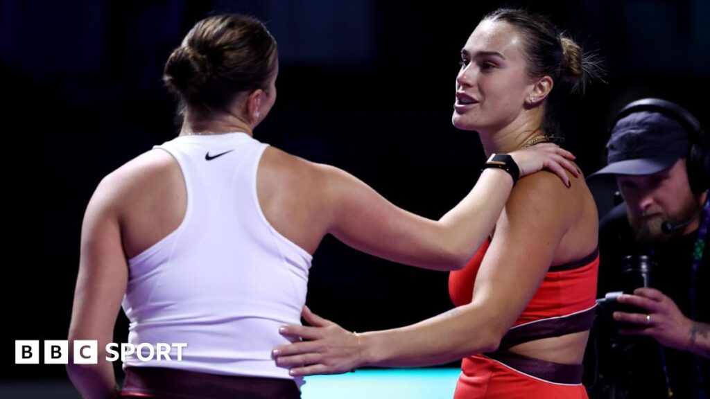 WTA Finals 2025: Aryna Sabalenka to face Elena Rybakina in Riyadh final Aryna Sabalenka and Amanda Anisimova embrace at the net after their match