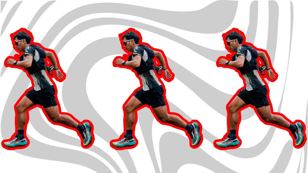 What Overtraining and Underfueling Do to Your Thyroid man running outlined in red